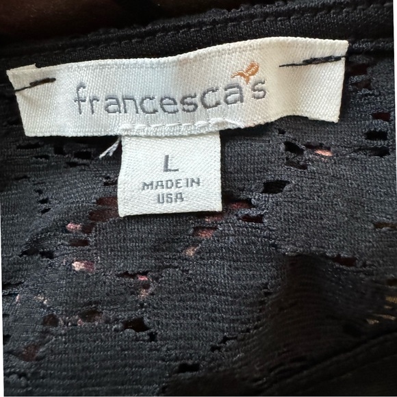 Black metallic gold and rose floral halter mini dress size large made in USA - Picture 6 of 9